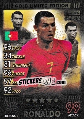 Sticker Cristiano Ronaldo - Match Attax 101. Season 2018-2019 n. LE5 - Topps