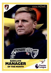 Sticker Eddie Howe - Manager of the Month - Tabloid Premier League n. 32 - Panini