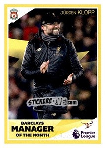 Sticker Jürgen Klopp - Manager of the Month - Tabloid Premier League - Panini