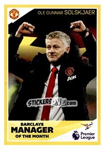 Sticker Ole Gunnar Solskjaer - Manager of the Month - Tabloid Premier League n. 73 - Panini