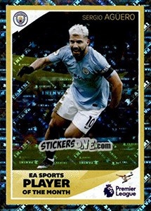 Sticker Sergio Agüero - Player of the Month - Tabloid Premier League - Panini