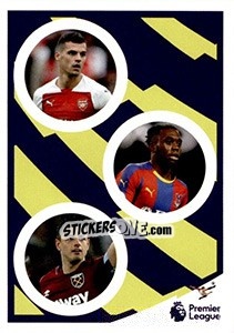 Sticker Granit Xhaka /  Aaron Wan-Bissaka / Javier Hernandez - Tabloid Premier League n. 82 - Panini