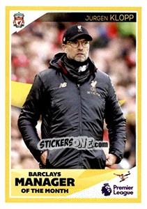 Sticker Jurgen Klopp - Manager of the Month - Tabloid Premier League - Panini