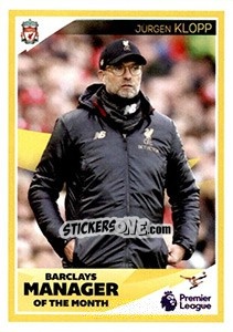 Sticker Jurgen Klopp - Manager of the Month - Tabloid Premier League n. 91 - Panini