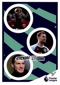 Figurina Michail Antonio / Ashley Barnes / Brendan Rodgers - Tabloid Premier League n. 93 - Panini