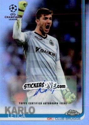 Sticker Karlo Letica - UEFA Champions League Chrome 2018-2019 n. A18 - Topps
