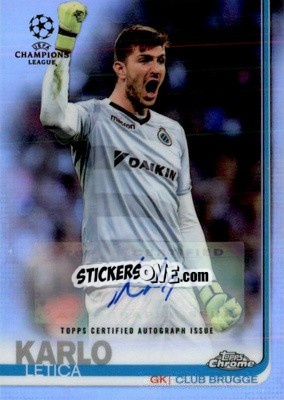 Sticker Karlo Letica - UEFA Champions League Chrome 2018-2019 - Topps