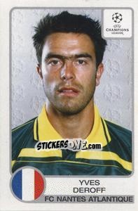 Sticker Yves Deroff - UEFA Champions League 2001-2002 n. 121 - Panini