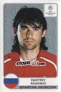 Sticker Dmitri Ananko - UEFA Champions League 2001-2002 n. 250 - Panini
