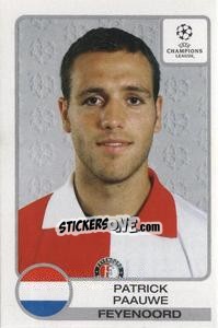 Sticker Patrick Paauwe - UEFA Champions League 2001-2002 n. 276 - Panini