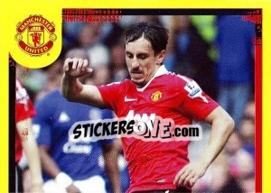 Sticker Gary Neville (1 of 2) - Manchester United 2010-2011 n. 13 - Panini
