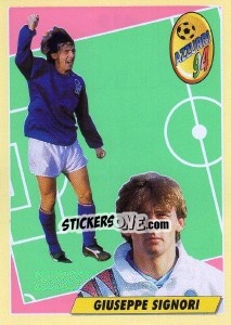 Sticker Giuseppe Signori - Calcio 1993-1994 - Merlin