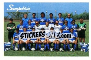 Sticker Squadra Sampdoria - Calcio 1989 - Euroflash