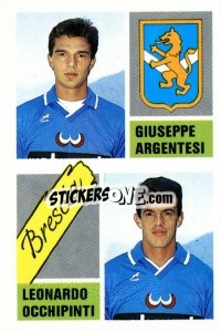 Sticker Giuseppe Argentesi / Leonardo Occhipinti - Calcio 1989 n. 332 - Euroflash