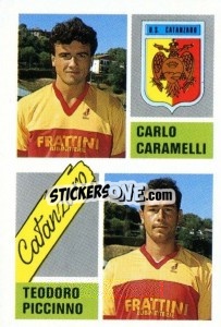 Figurina Carlo Caramelli / Teodoro Piccinno - Calcio 1989 - Euroflash
