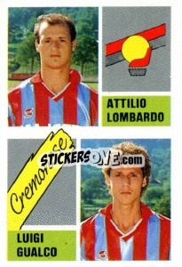 Sticker Attilio Lombardo / Luigi Gualco - Calcio 1989 - Euroflash