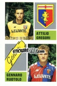 Figurina Attilio Gregori / Gennaro Ruotolo - Calcio 1989 - Euroflash