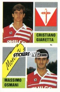 Figurina Cristiano Giaretta / Massimo Osmani - Calcio 1989 - Euroflash