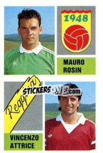 Figurina Mauro Rosin / Vincenzo Attrice - Calcio 1989 - Euroflash