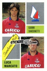 Sticker Gianni Sansonetti / Luca Marcato - Calcio 1989 - Euroflash