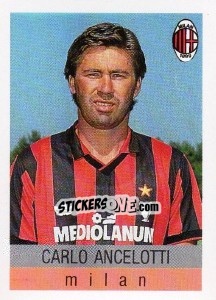 Sticker Carlo Ancelotti - Calcioflash 1991 - Euroflash