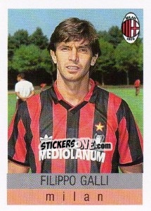 Sticker Filippo Galli - Calcioflash 1991 n. 200 - Euroflash