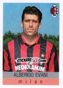 Sticker Alberigo Evani - Calcioflash 1991 - Euroflash