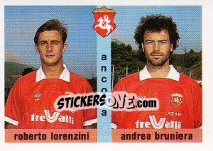 Sticker Roberto Lorenzini / Andrea Bruniera - Calcioflash 1991 - Euroflash