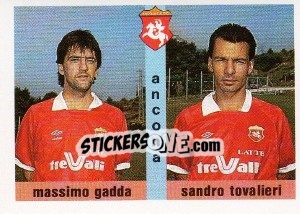 Sticker Massimo Gadda / Sandro Tovalleri - Calcioflash 1991 - Euroflash