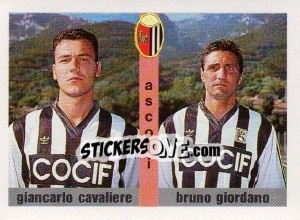 Sticker Giancarlo Cavaliere / Bruno Giordano - Calcioflash 1991 - Euroflash