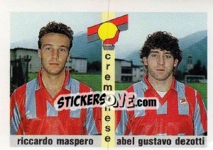 Sticker Riccardo Maspero / Abel Gustavo Dezotti - Calcioflash 1991 n. 355 - Euroflash