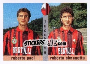 Cromo Roberto Paci / Roberto Simonetta - Calcioflash 1991 - Euroflash