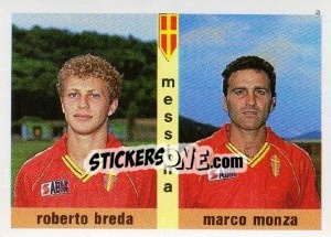 Sticker Roberto Breda / Marco Monza - Calcioflash 1991 - Euroflash