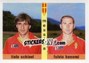 Sticker Italo Schiavi / Fulvio Bonomi - Calcioflash 1991 - Euroflash