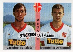 Figurina Carmine Nunziata / Francesco Zanoncelli - Calcioflash 1991 - Euroflash