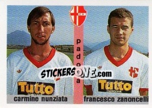 Sticker Carmine Nunziata / Francesco Zanoncelli - Calcioflash 1991 n. 388 - Euroflash