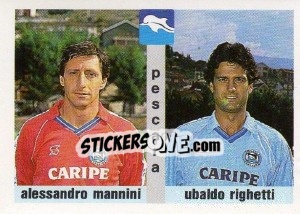 Figurina Alessandro Mannini / Ubaldo Righetti - Calcioflash 1991 - Euroflash