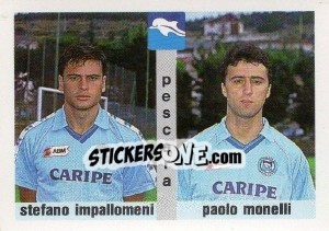 Sticker Stefano Impallomeni / Paolo Monelli - Calcioflash 1991 n. 396 - Euroflash