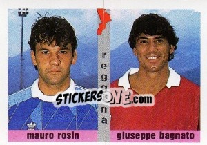 Sticker Mauro Rosin / Giuseppe Bagnato - Calcioflash 1991 - Euroflash