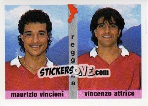 Sticker Maurizio Vincioni / Vincenzo Attrice - Calcioflash 1991 n. 407 - Euroflash