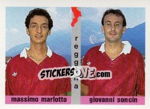 Sticker Massimo Mariotto / Giovanni Soncin - Calcioflash 1991 n. 410 - Euroflash