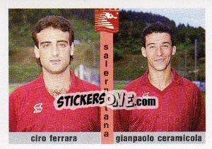 Cromo Ciro Ferrara / Gianpaolo Ceramicola - Calcioflash 1991 - Euroflash