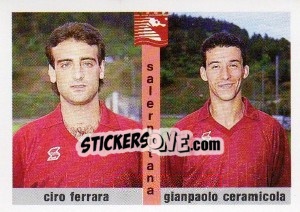 Sticker Ciro Ferrara / Gianpaolo Ceramicola - Calcioflash 1991 n. 415 - Euroflash