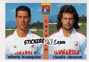 Sticker Vittorio Insanquine / Claudio Clementi - Calcioflash 1991 n. 425 - Euroflash