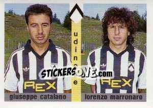 Sticker Giuseppe Catalano / Lorenzo Marronaro - Calcioflash 1991 - Euroflash