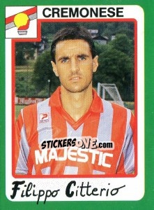 Sticker Filippo Citterio - Calcio 1990 n. 92 - Euroflash