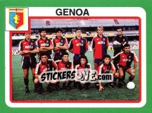 Figurina Squadra Genoa - Calcio 1990 - Euroflash