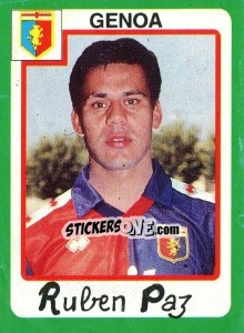 Cromo Ruben Paz - Calcio 1990 - Euroflash