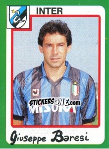 Figurina Giuseppe Baresi - Calcio 1990 - Euroflash