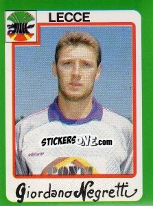 Sticker Giordano Negretti - Calcio 1990 n. 187 - Euroflash
